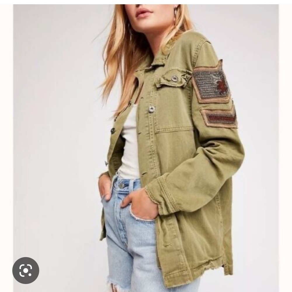 Free people beaded military shirt/jacket